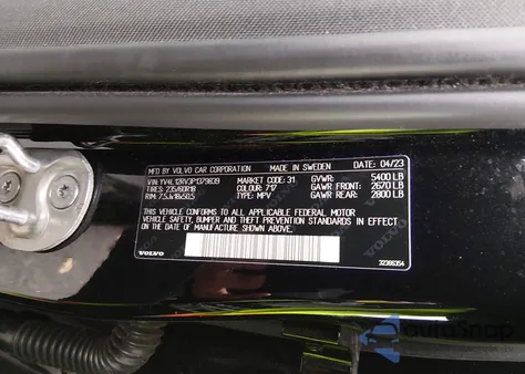 2023 Volvo Xc60 B5 Core from USA, damaged, VIN YV4L12RV3P1379839